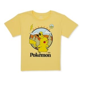 Yellow Kids Pokemon Pikachu T-Shirt EUC Size Kids M